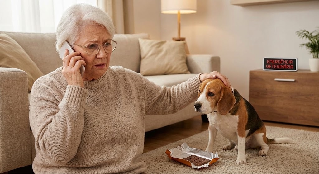 cachorro comeu chocolate ligar para veterinário