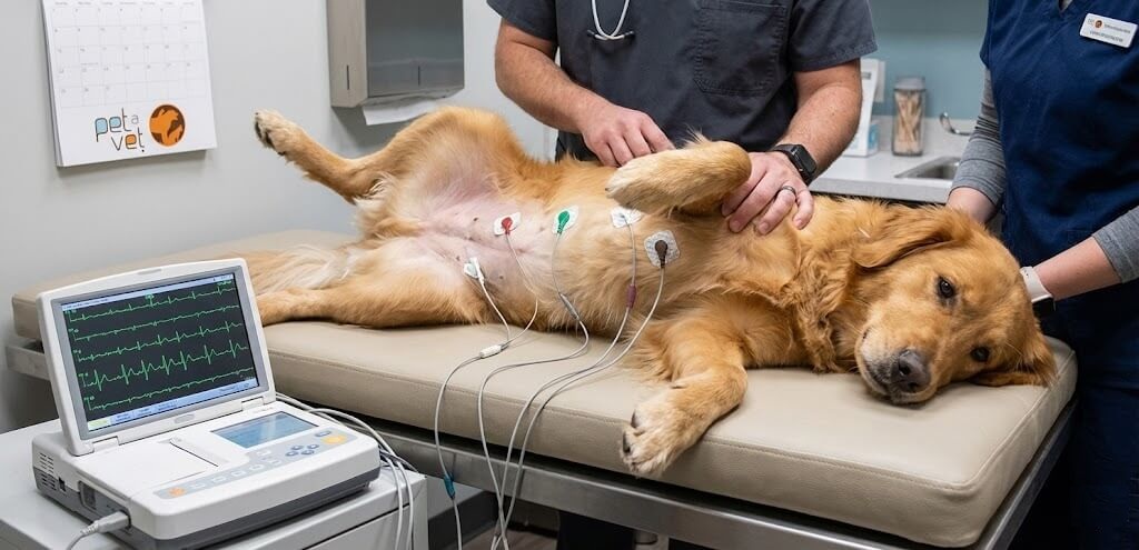 setembro vermelho veterinário cachorro eletrocardiograma