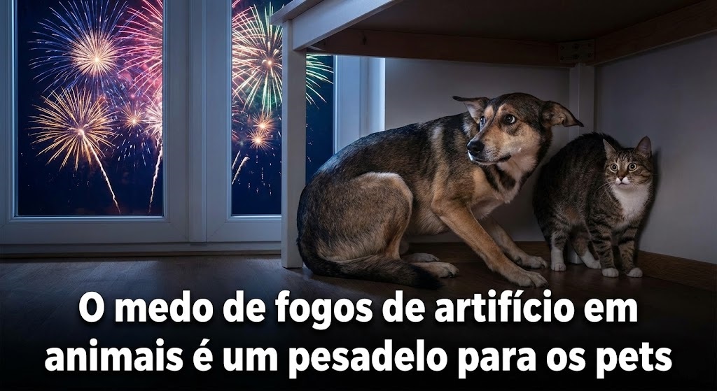 o medo de fogo de artifícios em animais é um pesadelo para os pets